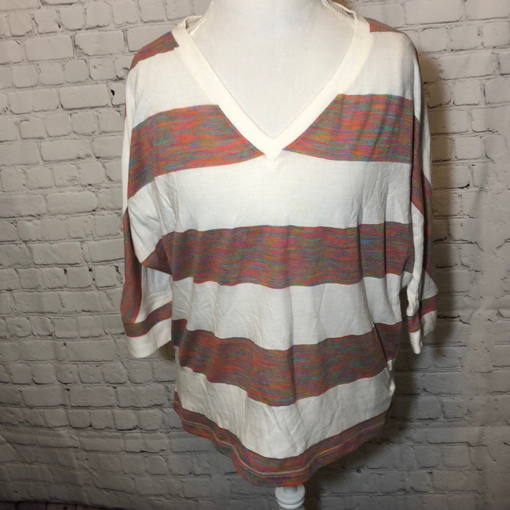Kut from the Kloth Striped 3/4 Sleeves Top
